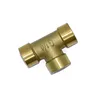 C16 Hot-Selling Tee Common Size Female Equal round Copper Brass Fitting for plumbing pipe tube hose