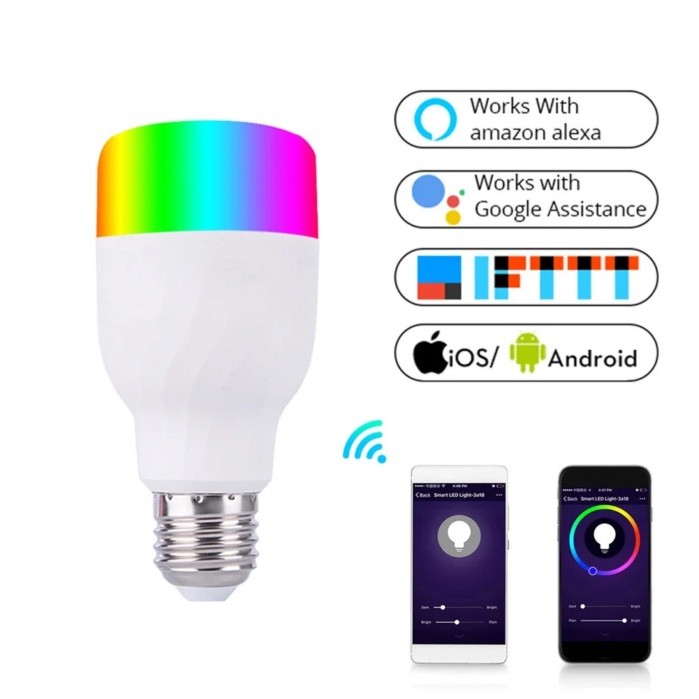 2020 Smart light bulb led residential lighting wifi bulb work with alexa control 16 million color RGBCW lamp for home