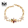 Spanish Style Bracelet DVN Laminated Gold Bangle Romantic Floral Bracelet