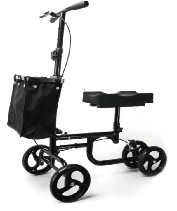Adjustable Foldable Knee Walker Scooter 4 Wheels Steel For Broken Foot