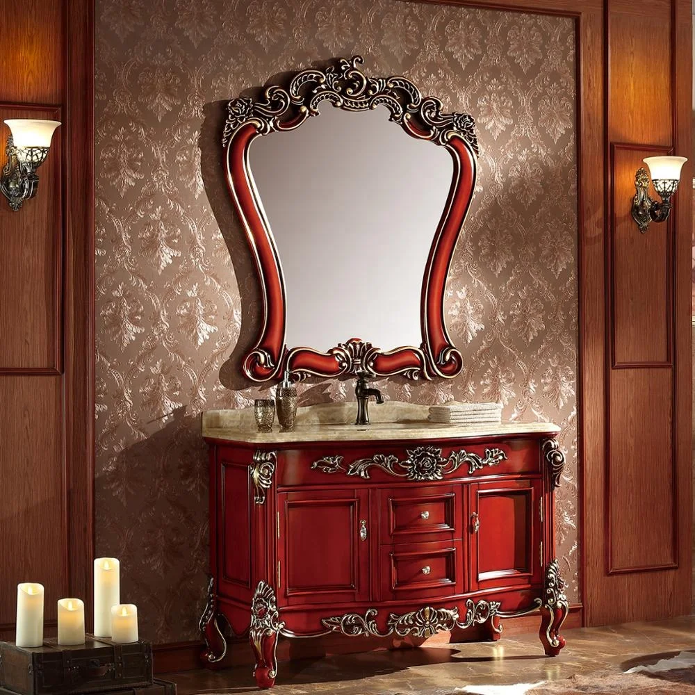 French Antique Bathroom Vanity Cabinet Furniture Wooden Cabinet