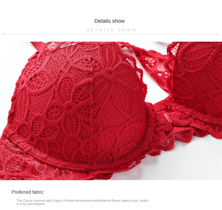 Factory Direct Sales Summer Breathable Nylon French Sexy Front Button Bra Lace Back Adjustable Straps Knitted Single 9223