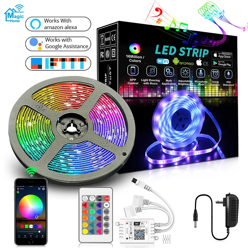 Wholesale Smart Neon Flex 220V Outdoor Flexible 5050 SMD 5M 10M 15M RGB Waterproof Led Strip Lights for Home Kitchen Bed Room