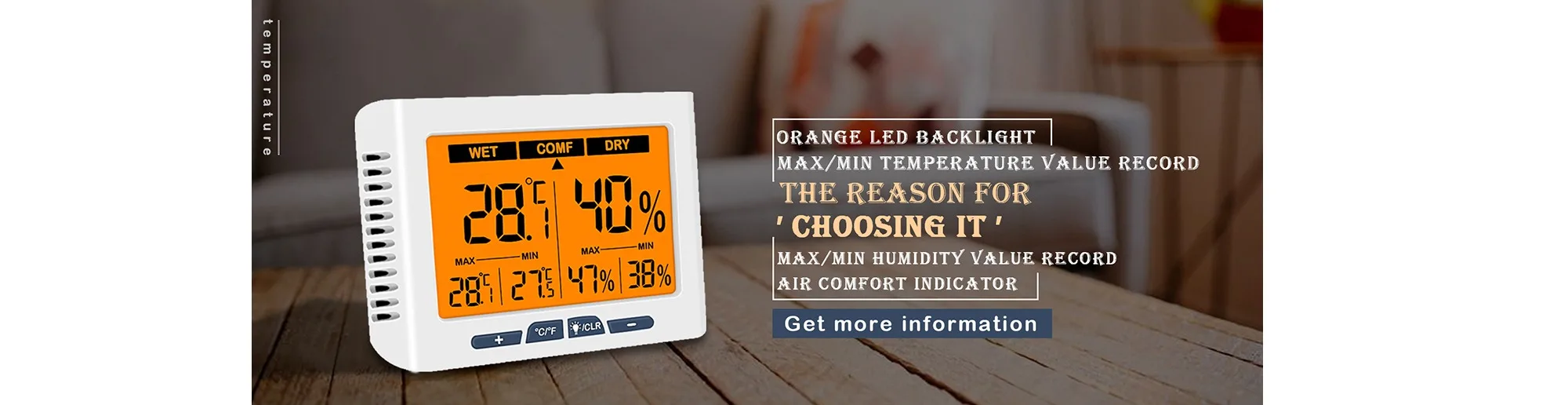 Digital LCD Room Temperature Reptile Aquarium Meter Thermomètre Capteur