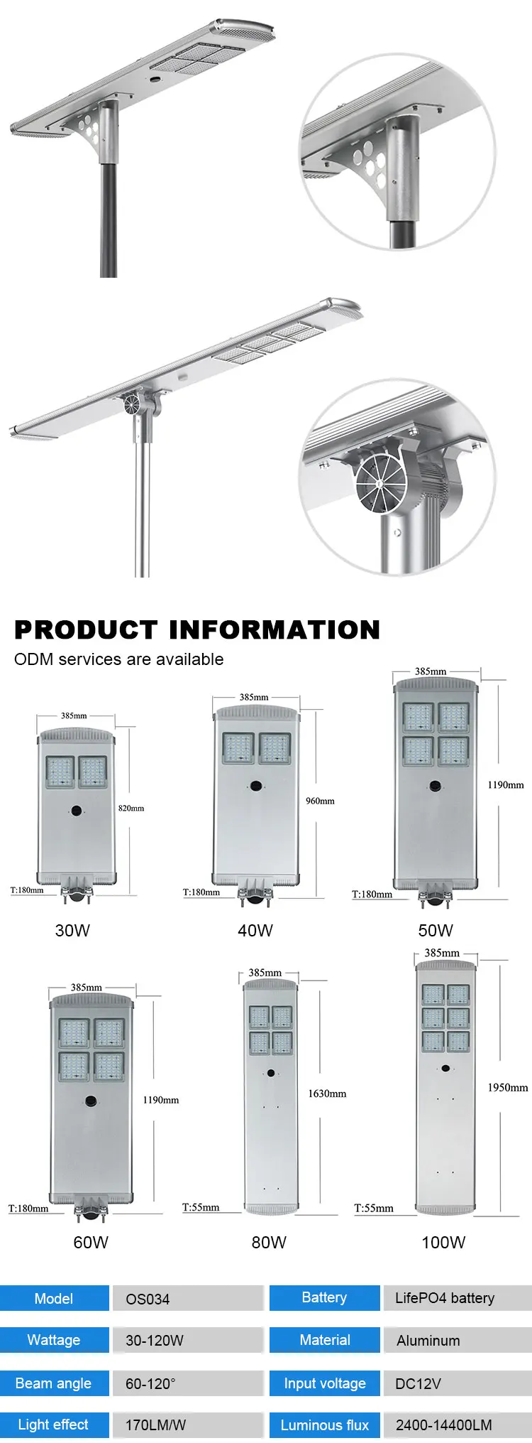 2020 New High Quality 30W Modular Integrated Waterproof All in One Solar Led Street Light