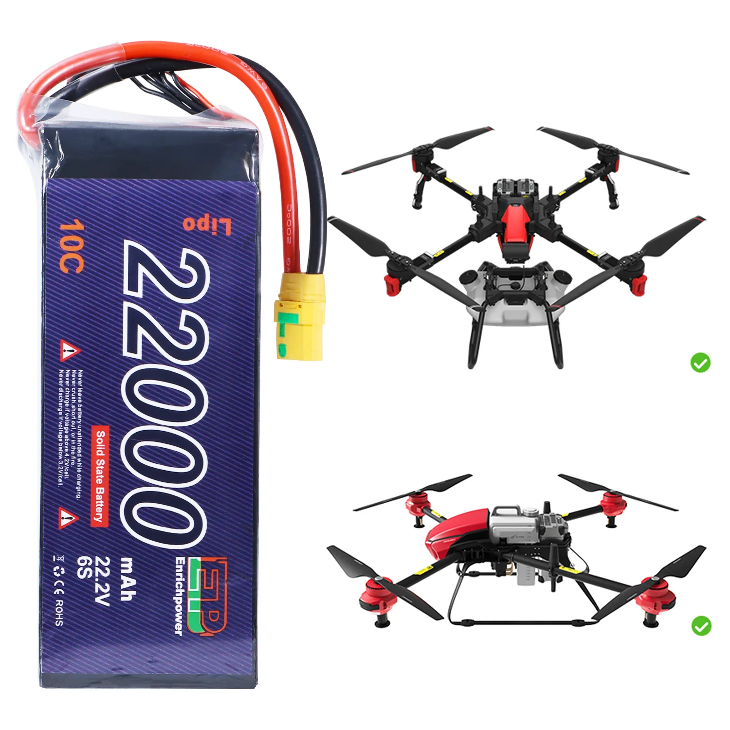 Ep Solid State Drone Battery 222v 6s 22000mah 25c For Long Hover Drone Uav Buy Solid State Li 6198