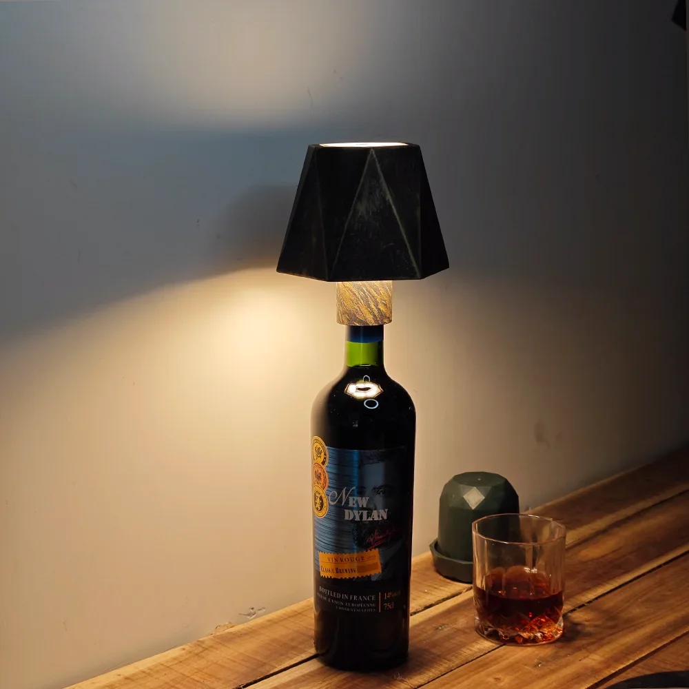 Wine Bottle Lamp - Portable LED Table Light for Atmosphere