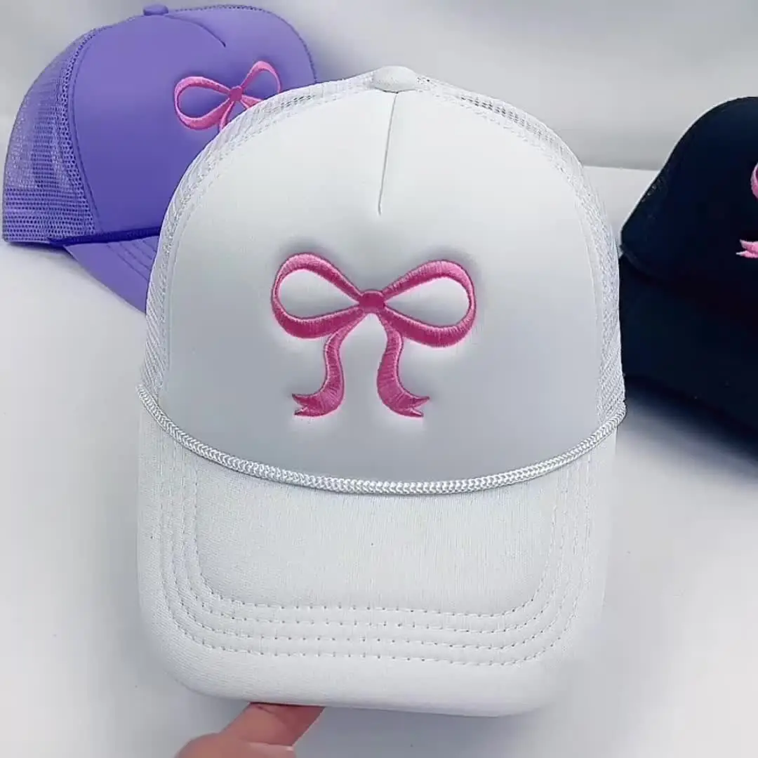 Shop Custom Logo Hat Bow Embroidered Trucker Hat for Women
