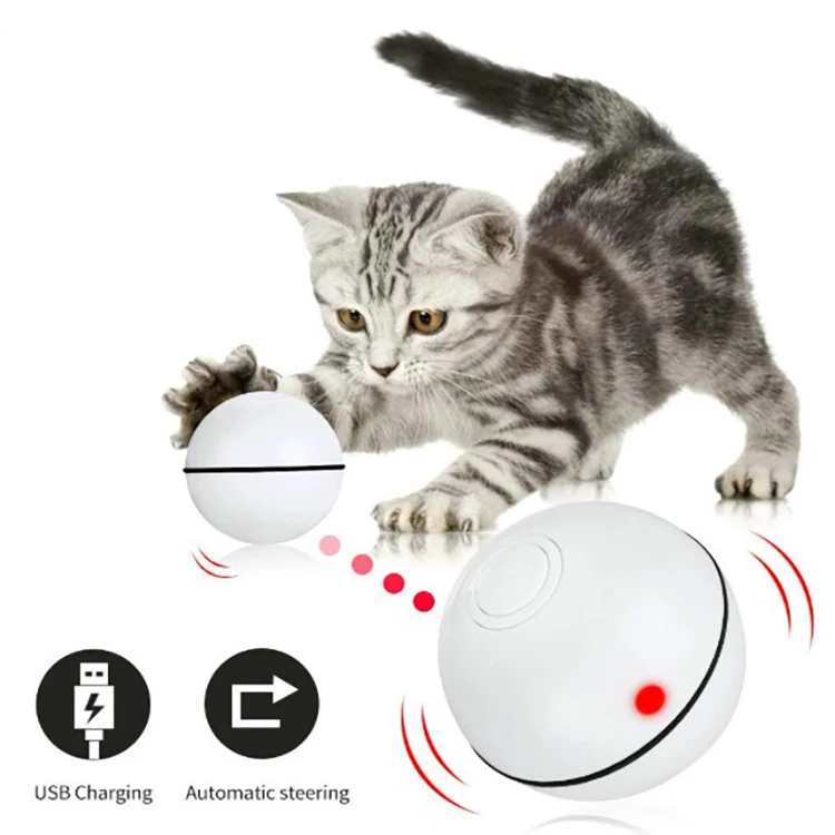 Usb Rechargeable Cat Laser Toy Ball 360 Degree Self Rotating Smart