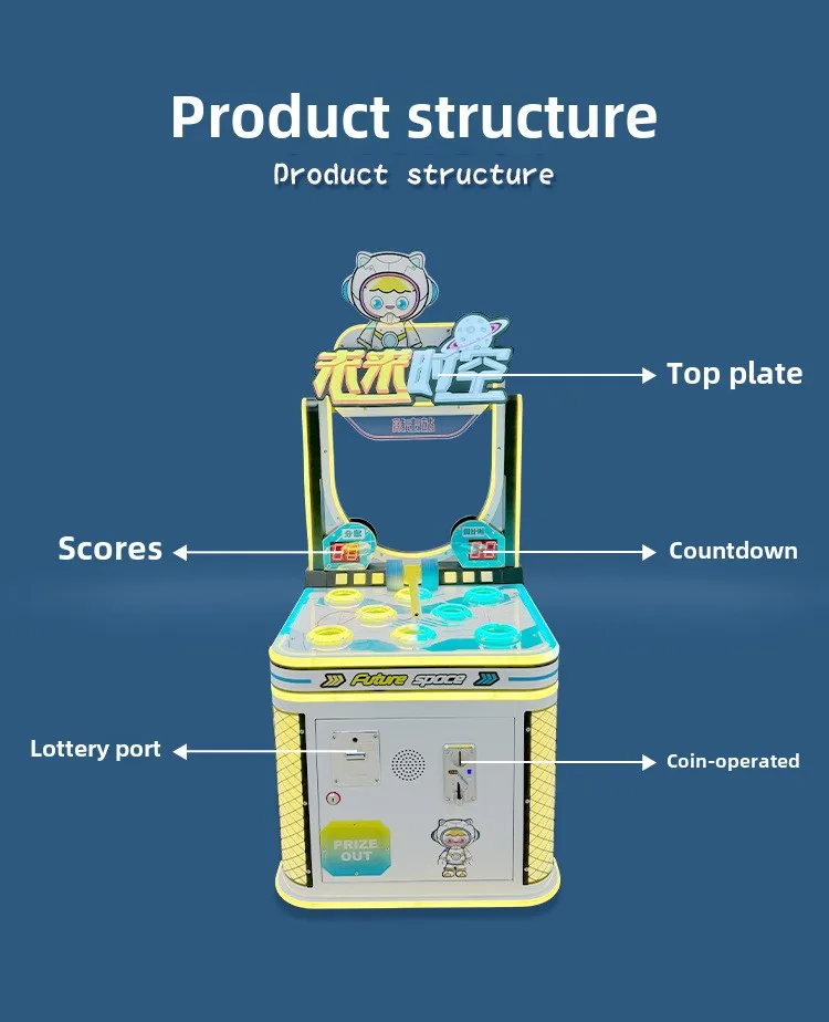 Coin-Operated Whack-a-Mole Arcade Game Machine for Shopping Mall Parent-Child Entertainment Fun for Kids and Adults