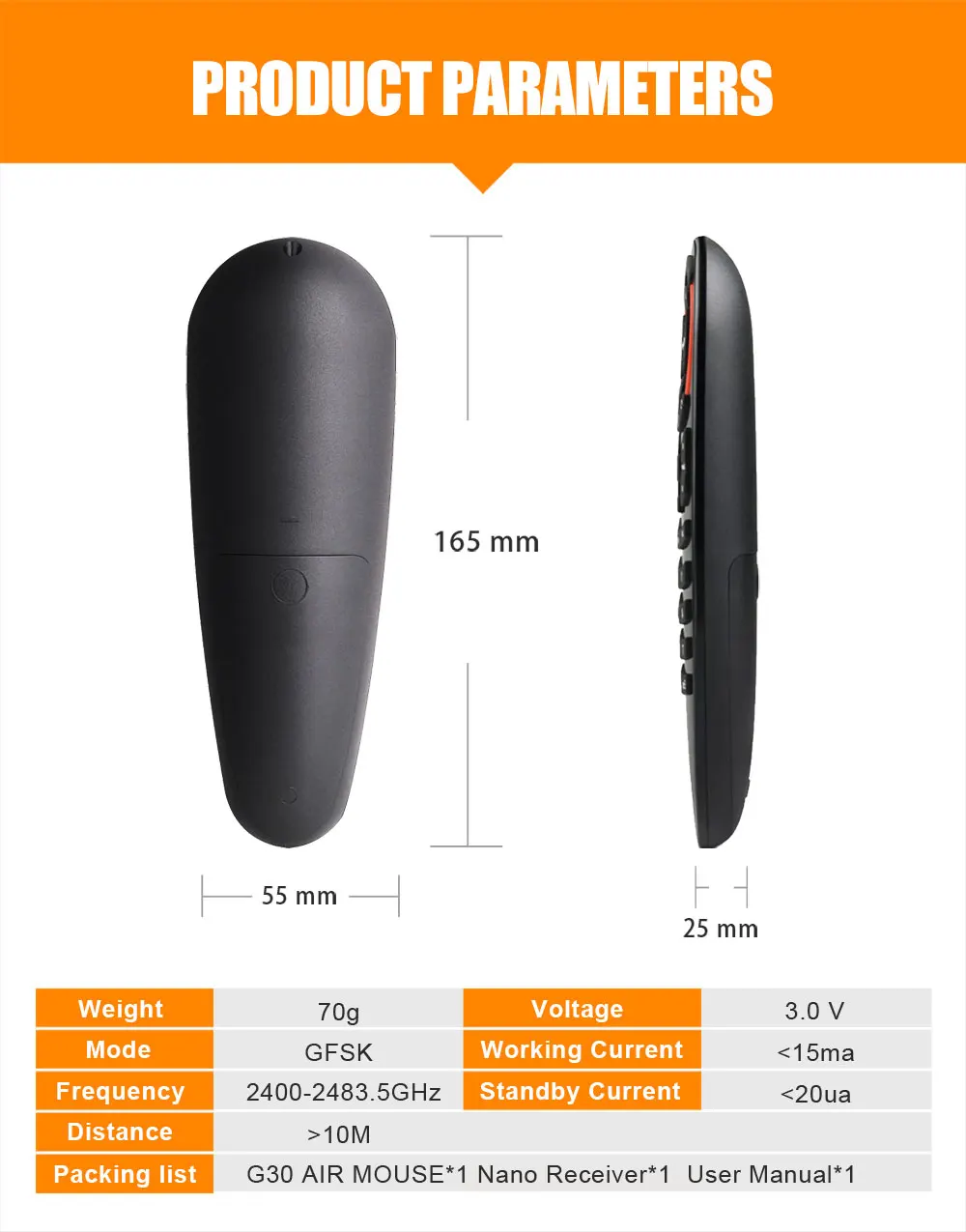 G30s Air Mouse G30 2.4g Gyro Remote Control 34 Keys Assistant Voice