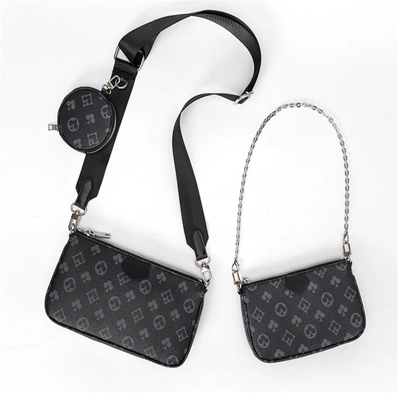 famous brand mahjong bag crossbody shoulder bag 3 in 1 luxury handbag PU leather tote bags fashion baguette bag for women 2020