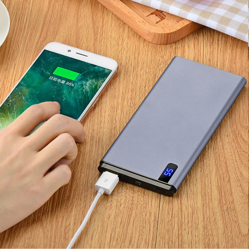 Portable Ultrathin power bank8000mAh/ 10000mAh LED Light Brushed Aluminum Dual USB Backup Battery for Phone and Tablet - ANKUX.COM