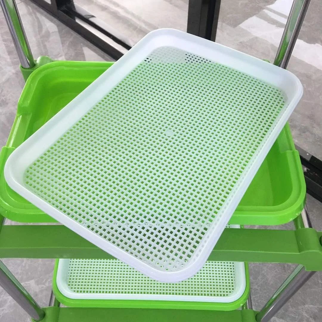 Green PP seedling growth tray double layer sprouts plastic seedling