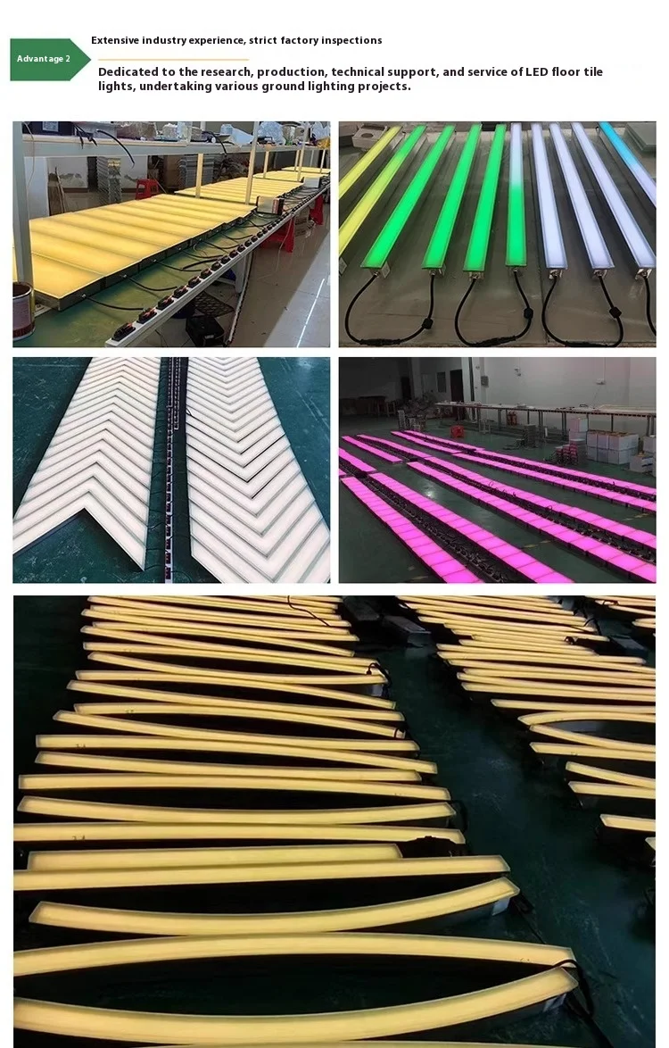 product aluminum led outdoor waterproof curved underground light dmx512 rgb embedded square park irregular ground tile landscape ip67-3