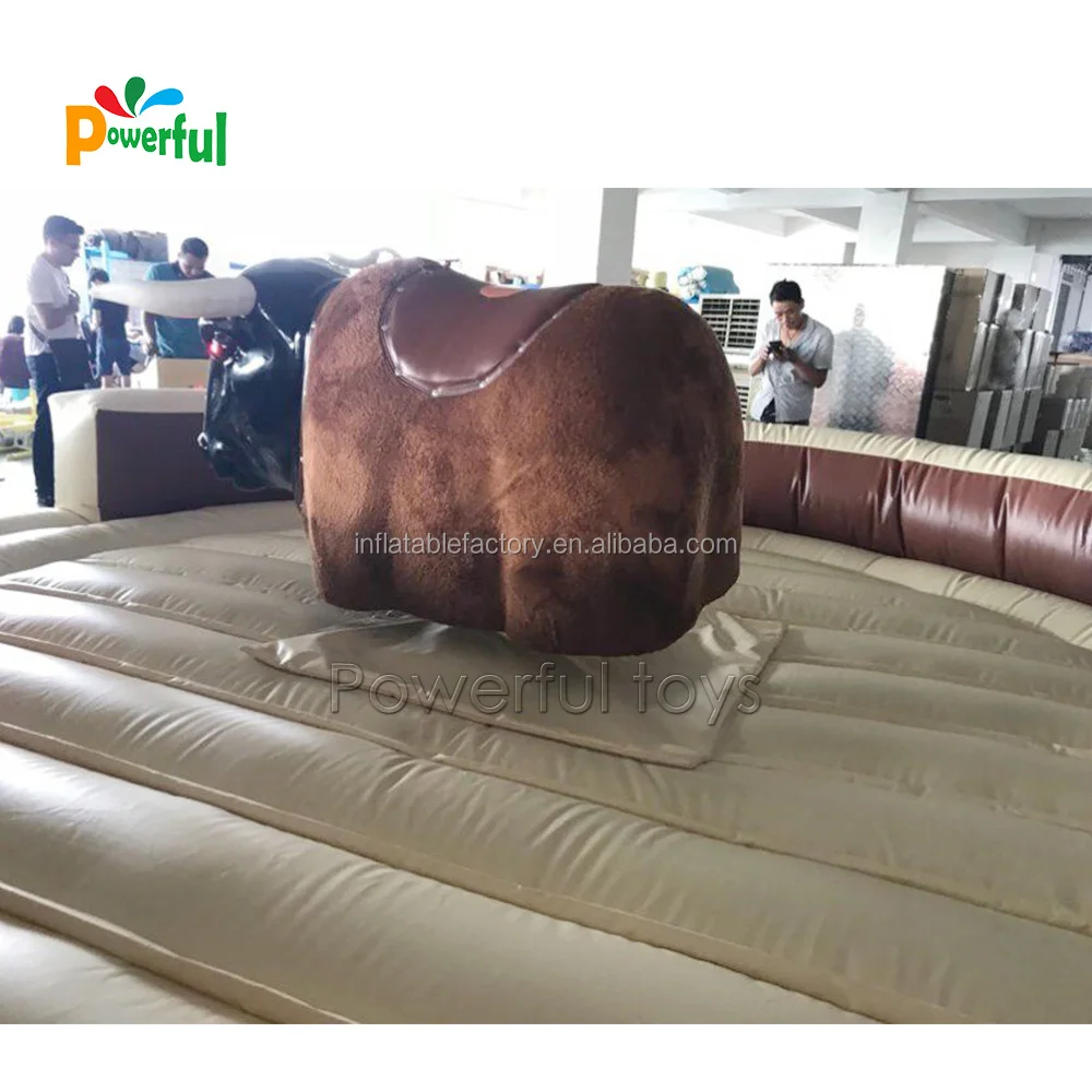 Adult Playing Inflatable Mechanical Bull , PVC Mechanical Rodeo Bull