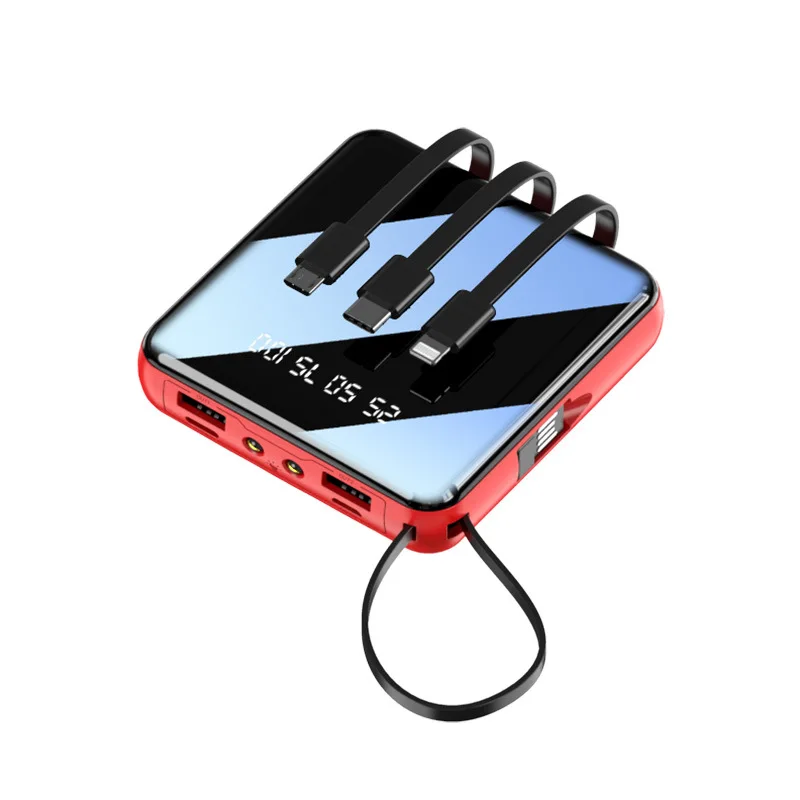 20000mAh Power Bank External Battery Charger Mini Powerbank Built in Cable For Huawei Xiaomi iPhone 11 Samsung S10 S20 Poverbank - ANKUX.COM