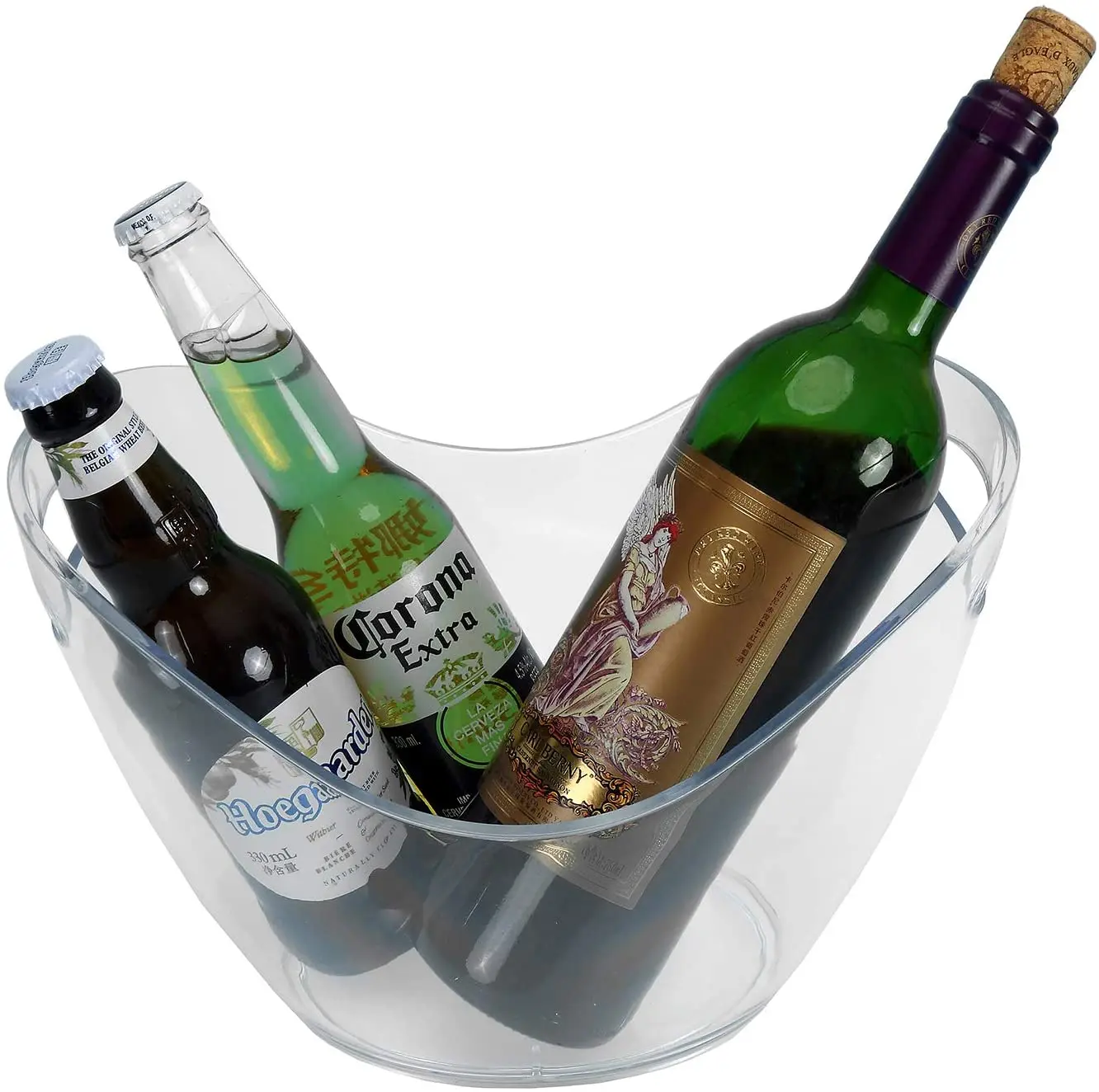 Wholesale Acrylic Ice Bucket Custom Clear Small Wine Cooler For Bar Pub