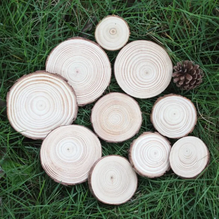 Wholesale Custom Diy Wooden Craft Circles Natural Round Wood Slices For