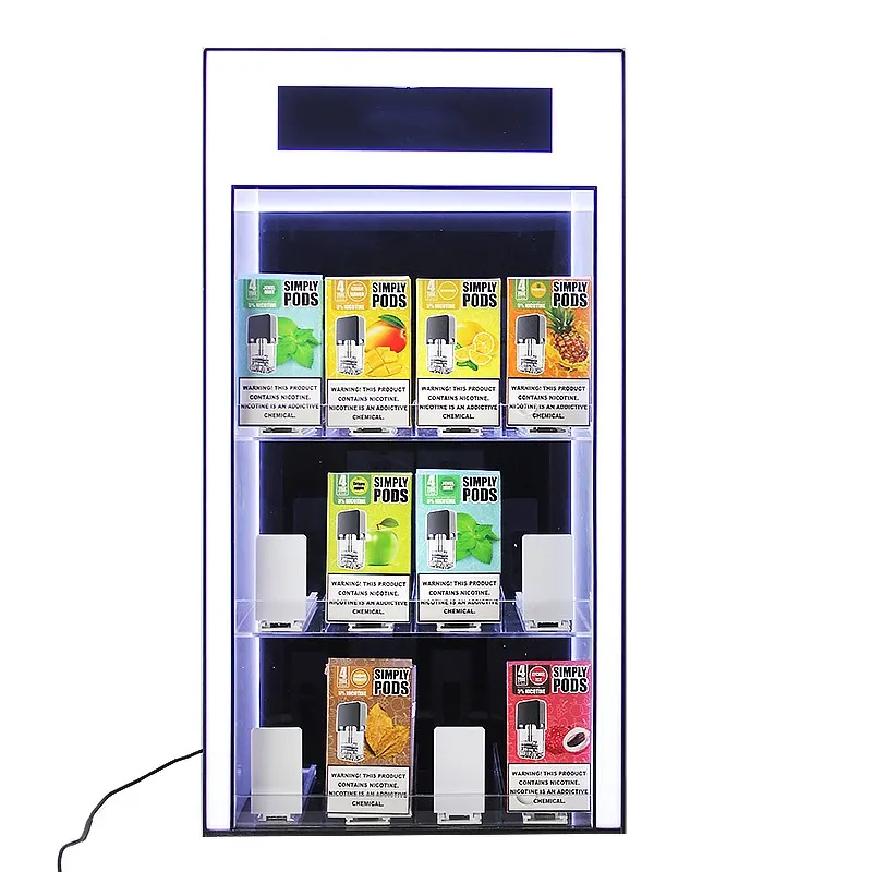 Custom Acrylic E Cigarette Display Show Case Led Light Phone Accessory