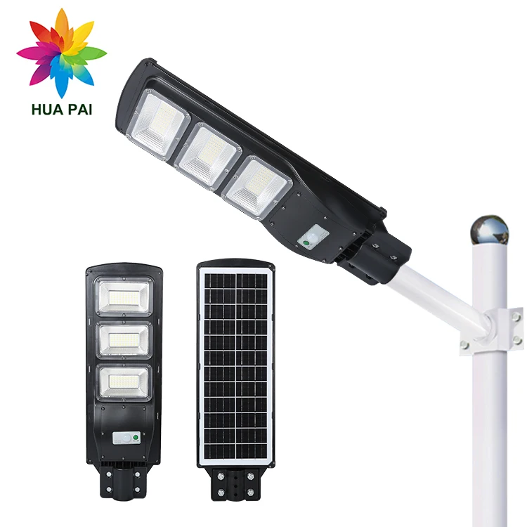 HUAPAI New Design Remote Control Waterproof Outdoor Lighting IP65 SMD 30W 60W 90W 120W LED Solar Street Lamp