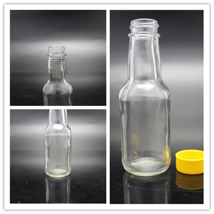 garrafa de vidro de 52ml de molho de soja para venda de fábrica de Xangai com tampa amarela