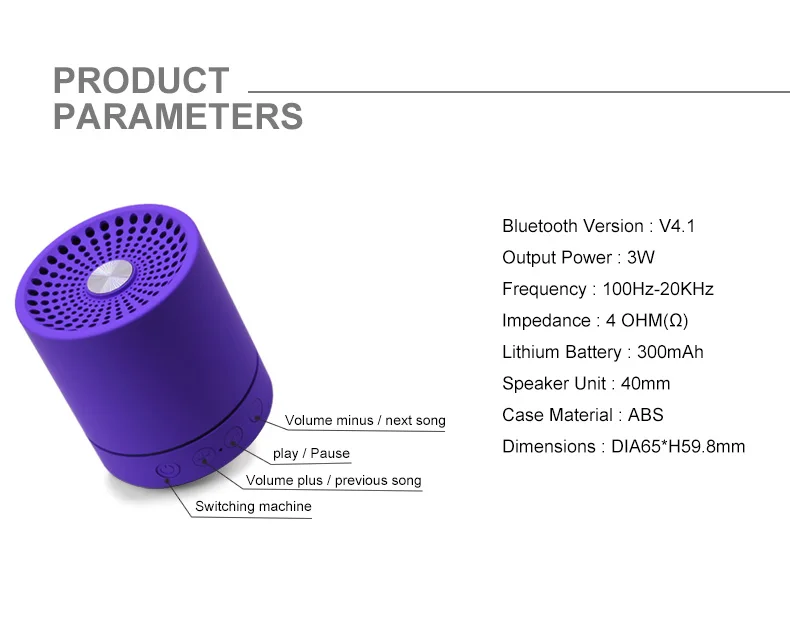 Portable TWS Bluetooth Speaker Twin Stereo Mini Wireless Speaker with TF Card Slot and MIC for Handsfree Call - ANKUX.COM