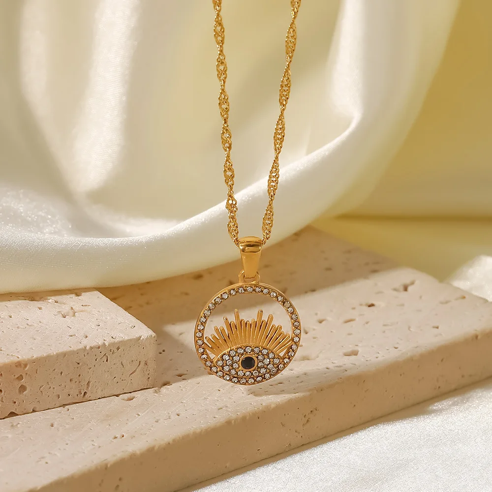 Double Zircon Yellow Diamond Love Double Layer Necklace on sale [40+5cm]