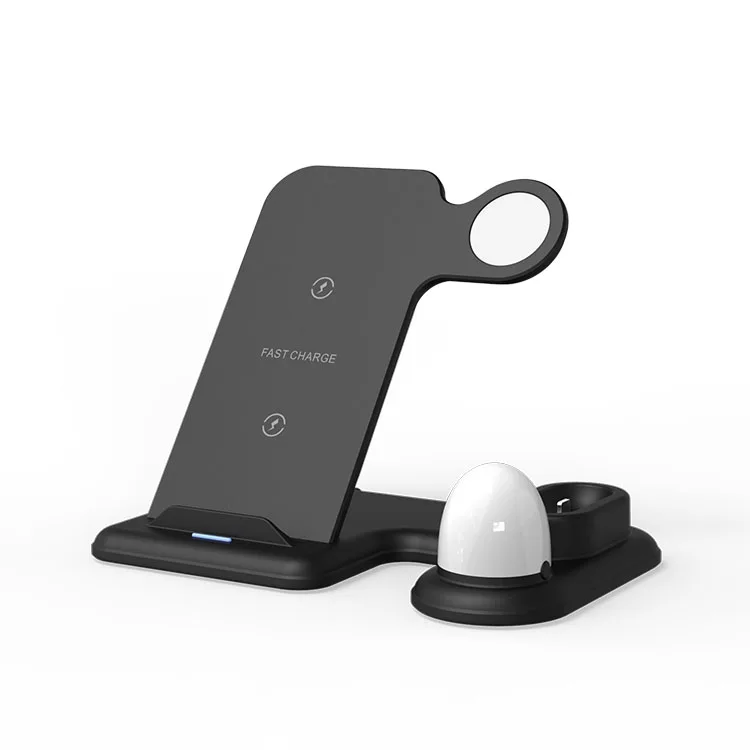 
2020 trending product 10W 3 in1 portable qi wireless charger station for i phone for airpods for iwatch 