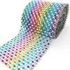 Fashion 18 row rainbow heart transfer DIY accessories trim sequin crystal rhinestone ribbon roll for key decorate