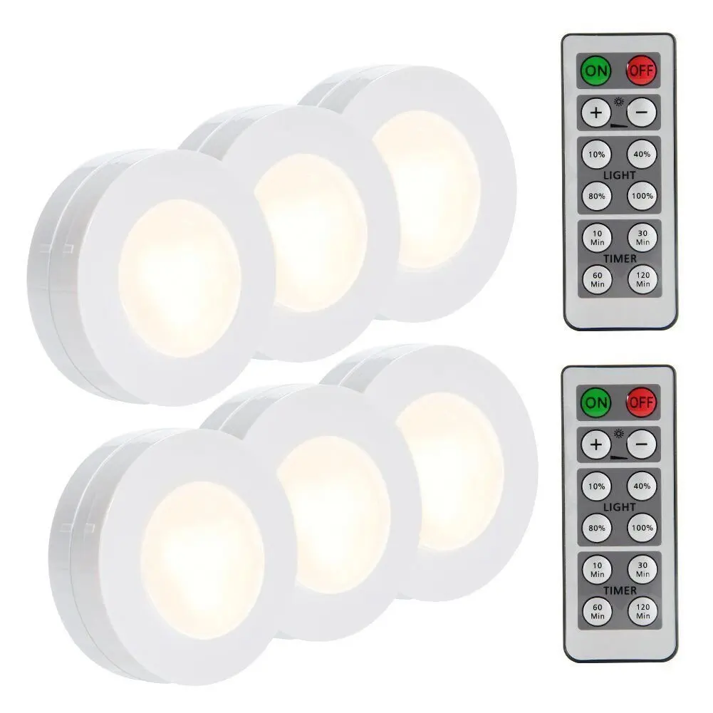 Furniture Bedroom Cabinet Puck Light Decoration RGB Color Wireless Led Puck Light With Remote Control Battery