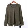 Women's Casual V Neck Long Sleeve Knitted Pullover Oversized Pullover
