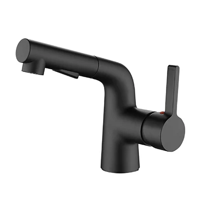 Modern Basin Wash Mixer Pull Out Faucet Black Taps