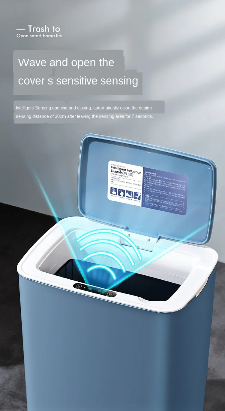 Intelligent Sensing Trash Can 14l Automatic Smart Sensor Electric Waste