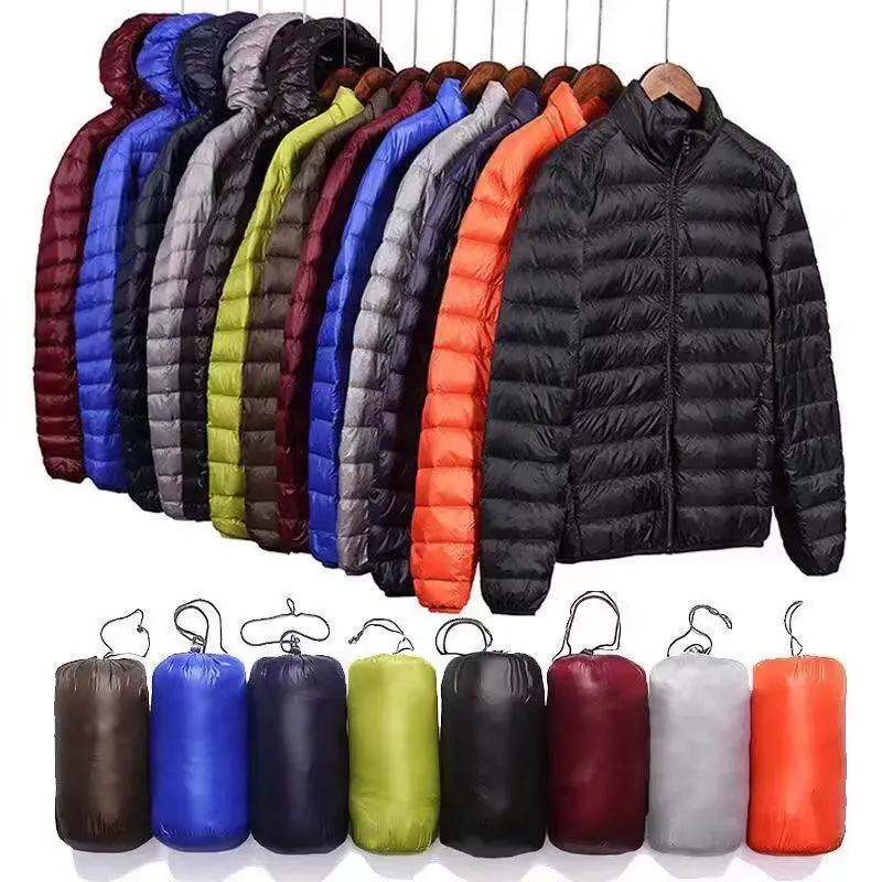 Men's Ultra Lightweight Packable Cotton Down Jacket Water And Wind ...