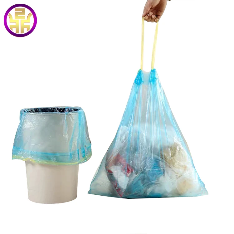 Recycled Plastic Hdpe Green Garbage Bag With Tie String Buy Recycle