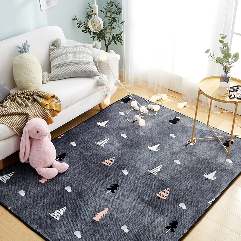 现代设计长方形超柔软天鹅绒区域地毯用于客厅的卧室地毯的蓬松地毯