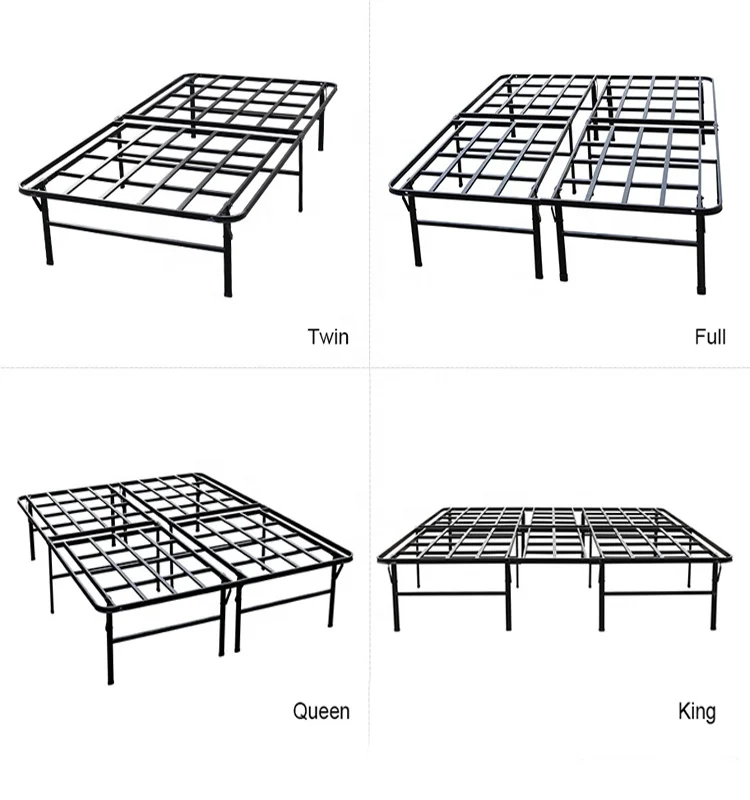Queen Folding Metal Bed Frame Storage Platform Mattress Base Queen Folding Metal Bed Frame Storage