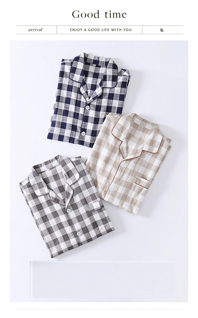 Halloween 2020 latest men clothing wholesale skin friendly plaid long sleeve shirt set pajama men's sleepwear pajamas set