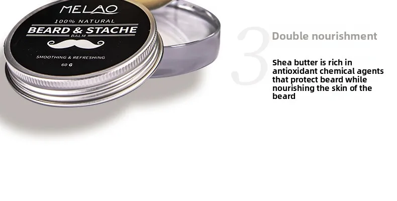 MELAO Cross-Border Beard Care Styling Cream Moisturizing and Nourishing Wax for Shaving and Beard Balm for Amazon and EBay