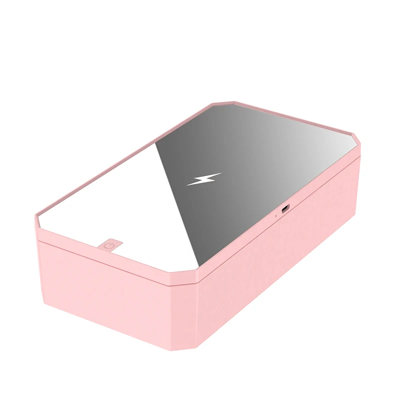 Portable UV Sanitizing Box UV Light Sterilizer Box Phone Wireless Charge Makeup Mirror