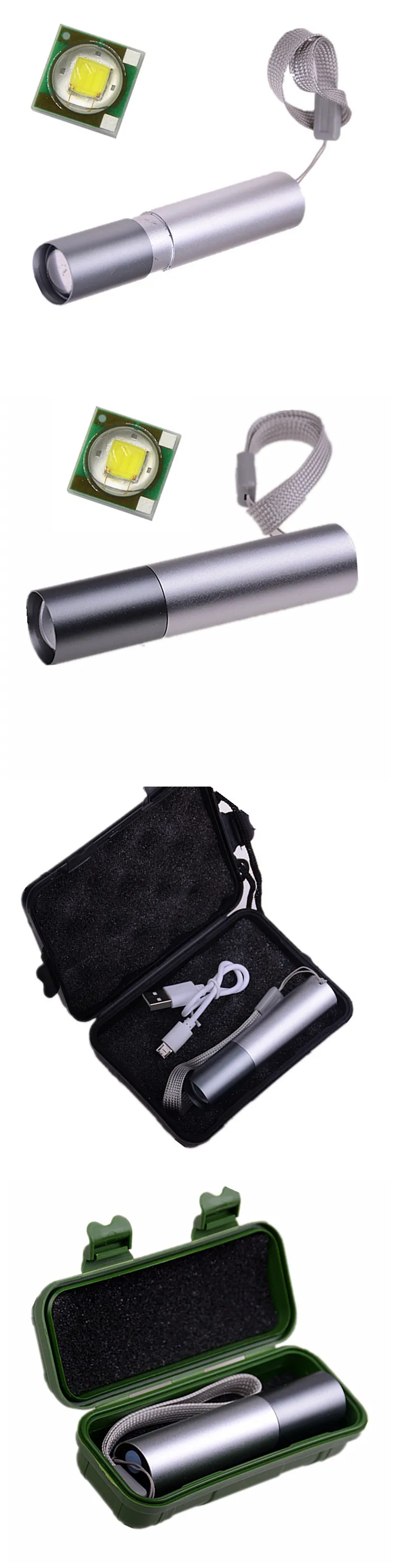 Portable 3 Modes Built in Lithium Battery Led XPE Cheap Mini Rechargeable Torch Adjustable Zoom USB Charging Led Gift Flashlight