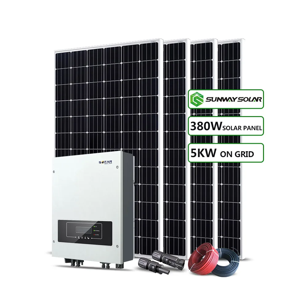 Easy to install Complete 5000w 5kw on grid home lighting solar power kits solar energy system price