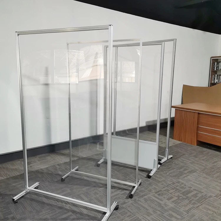 Clear Partition Acrilyc With Wheel Conference Room Dividers Plexiglass Wall Office Screen