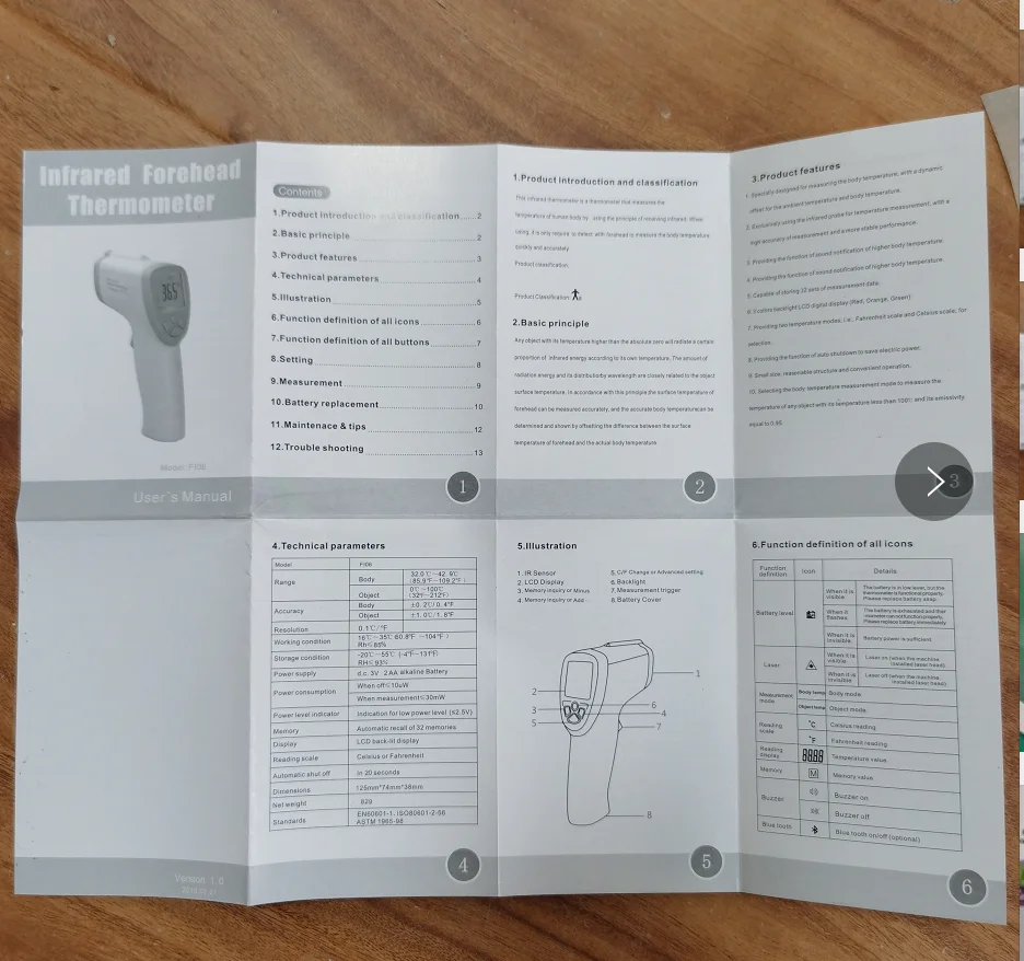 Digital Baby Infrared Human Body Temperature Thermometer Ear Forehead