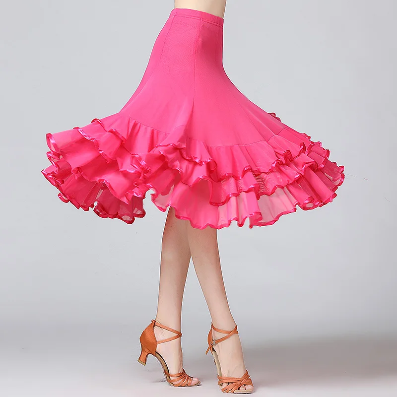 New Lady Ballroom Dance Skirts Female Waltz Modern Dancing Skirts Tango Performance Costume