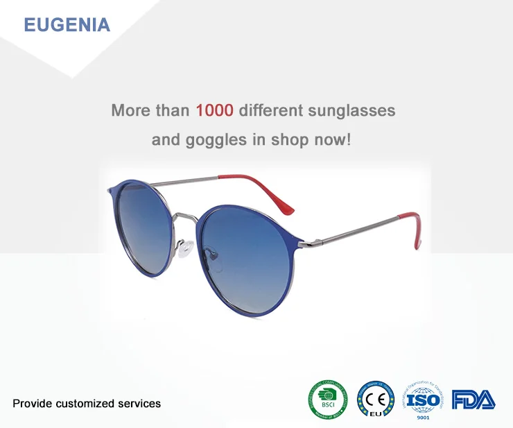 EUGENIA 2020 Italian Brand Oculos De Sol Unique Custom Name Logo Metal Sunglasses