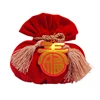 Red New Year Wedding High-end Large-capacity Gift Storage Bag Velvet Bra Rope Pouch