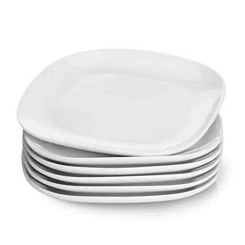 Porcelain Square Dessert Salad Plates Modern Restaurant Dinner White Porcelain Square Plates manufacture