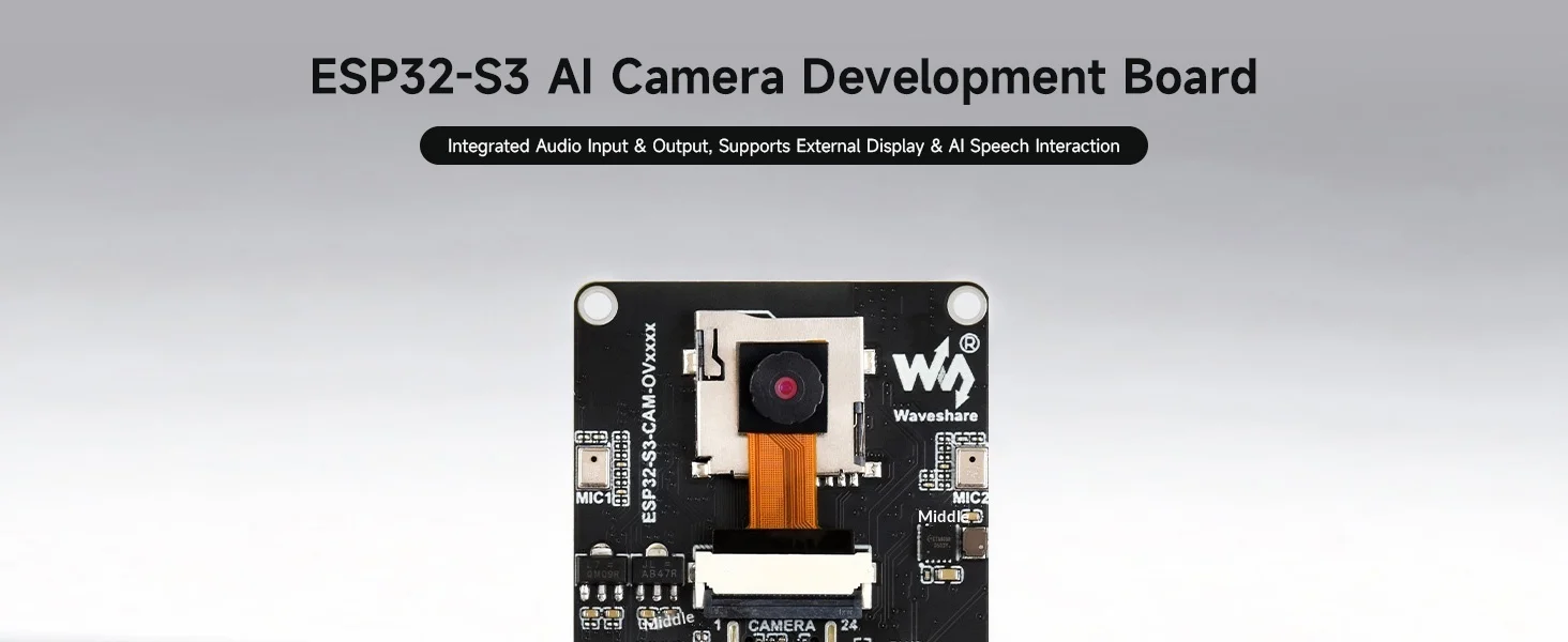 Aismartlink Waveshare AIoT Camera Dev Board, Audio I/O, Image ...